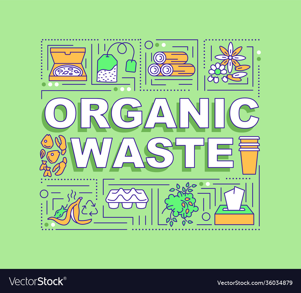 Organic waste word concepts banner Royalty Free Vector Image