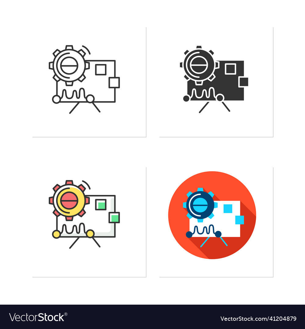 Performance analysis icons set