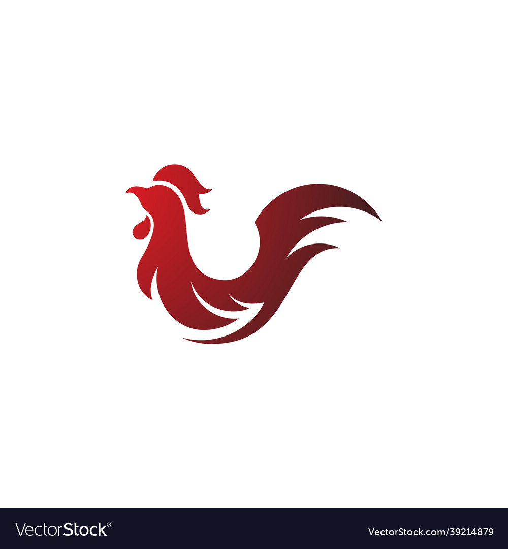 Silhouette of the rooster icon vector image Silhouette of the rooster icon