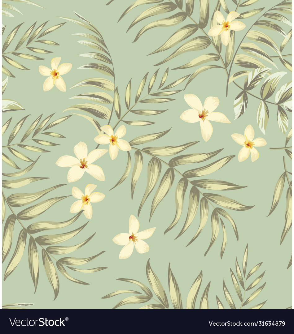 Tropical Frangipani Pattern