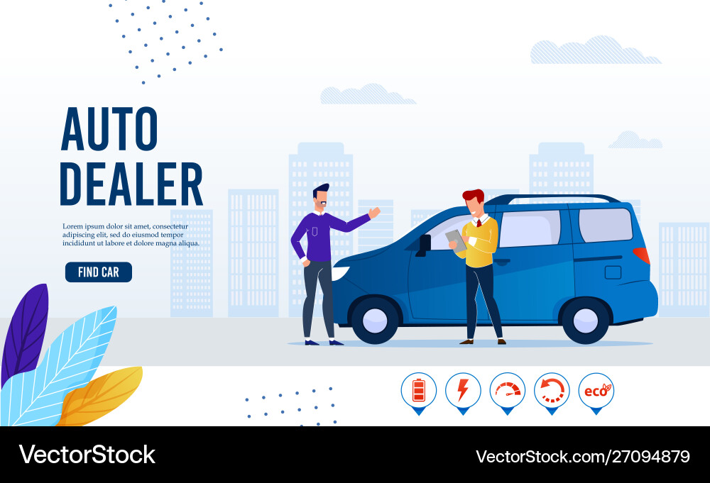 Webpage Banner Advertising Modern Dealer Service Vector Image