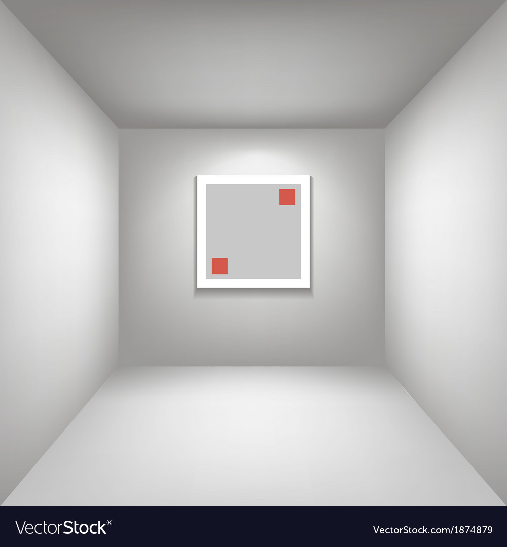 Weiße Galerie Zimmer Hintergrund in Perspektive whit