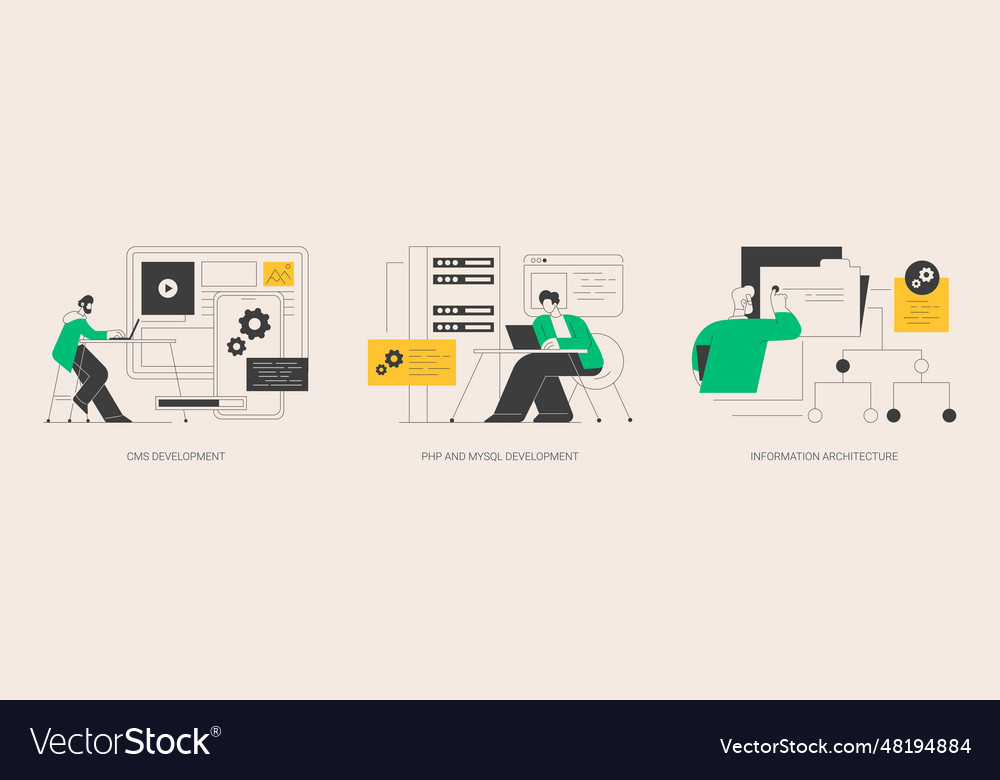 Backend development abstract concept vector image Backend development abstract concept