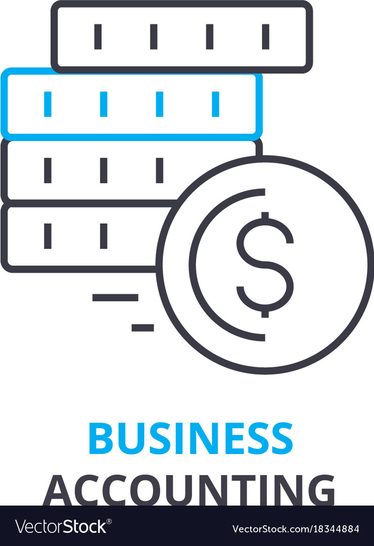 Business accounting concept outline icon linear Vector Image