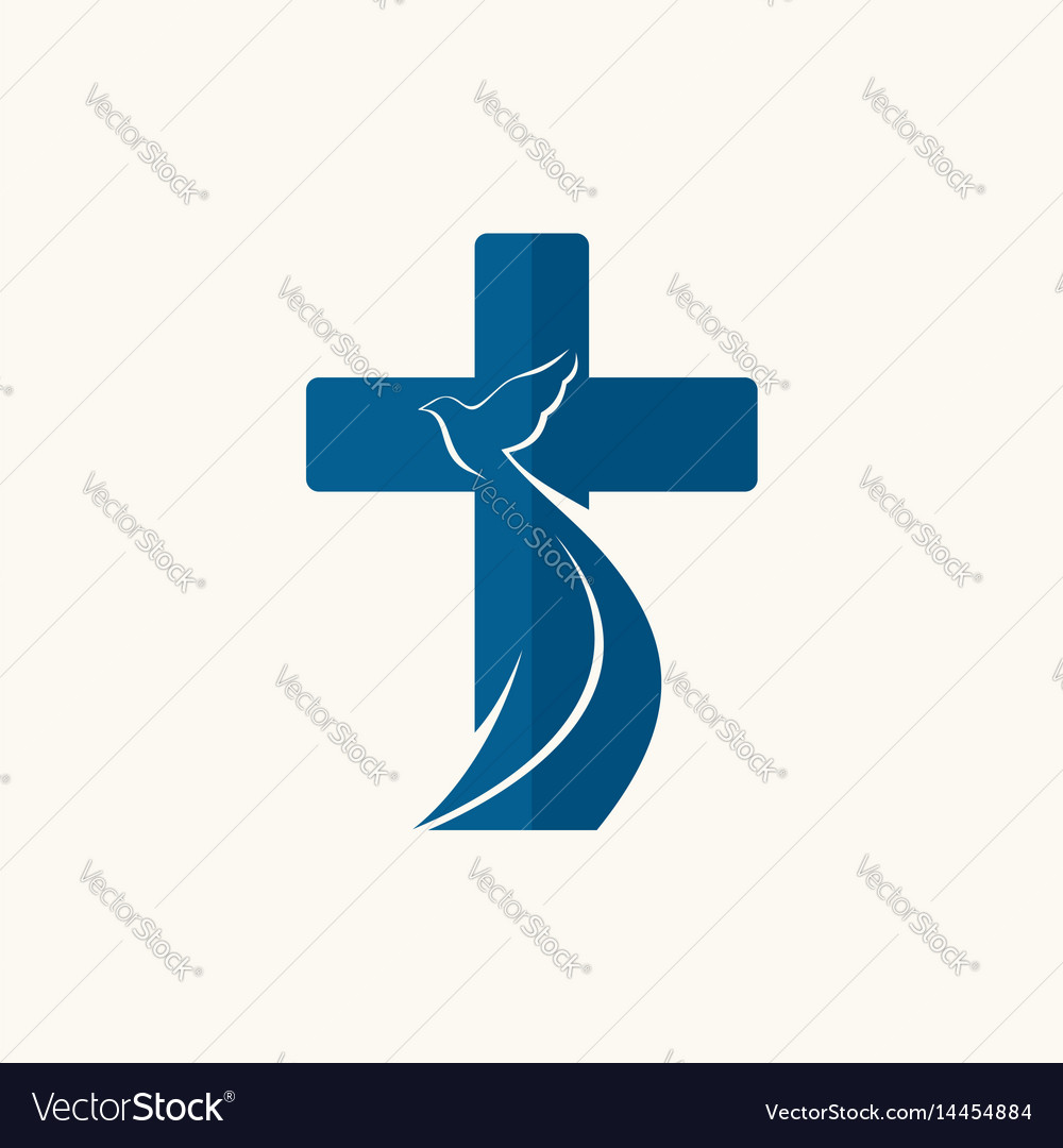 Church logo and christian symbols Royalty Free Vector Image