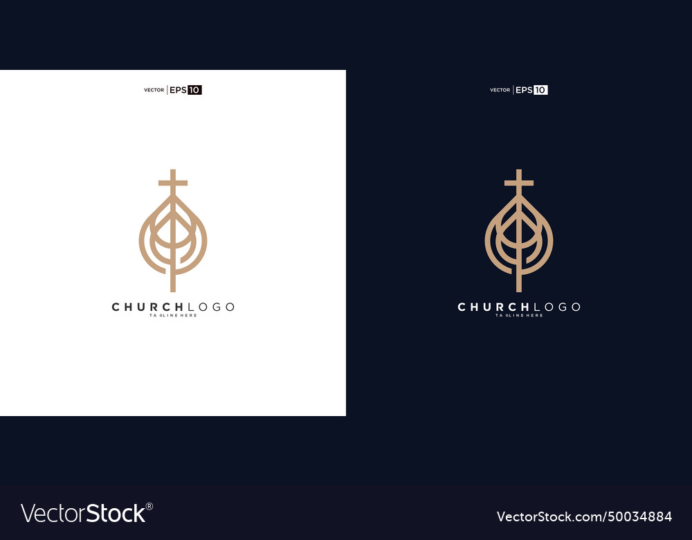 Church logo design inspiration Royalty Free Vector Image