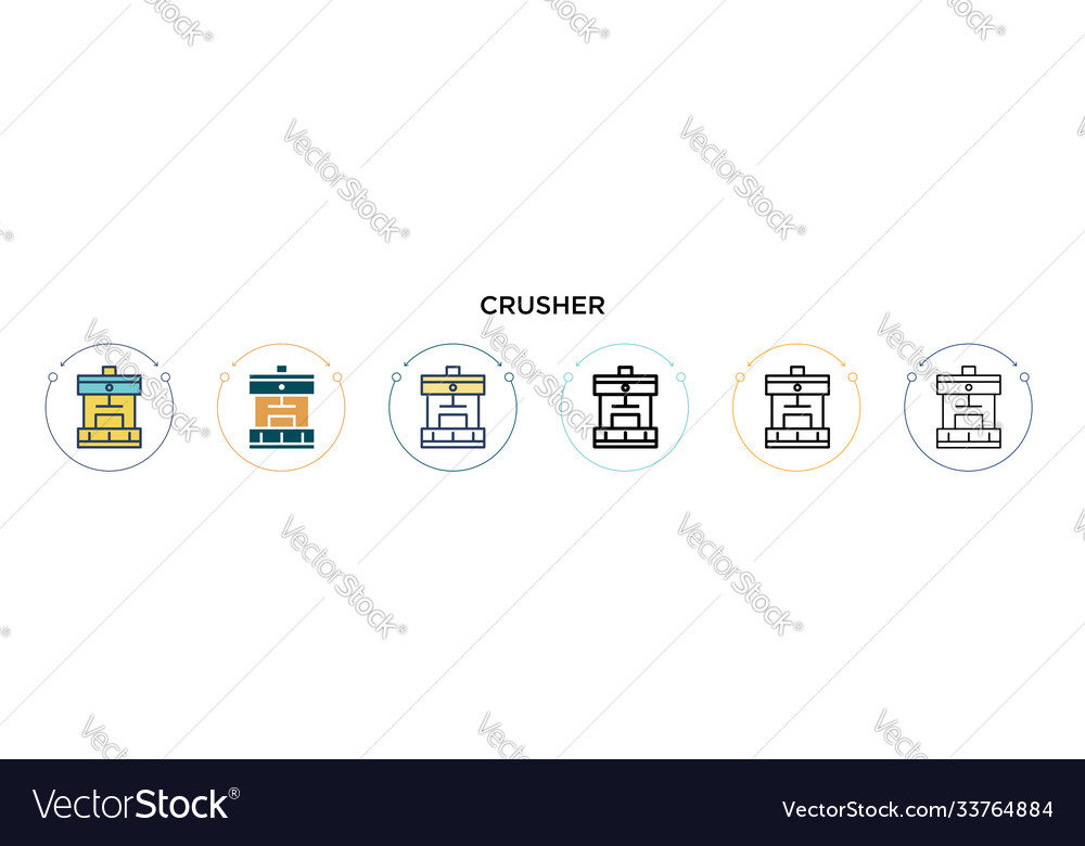 Crusher icon in filled thin line outline Vector Image