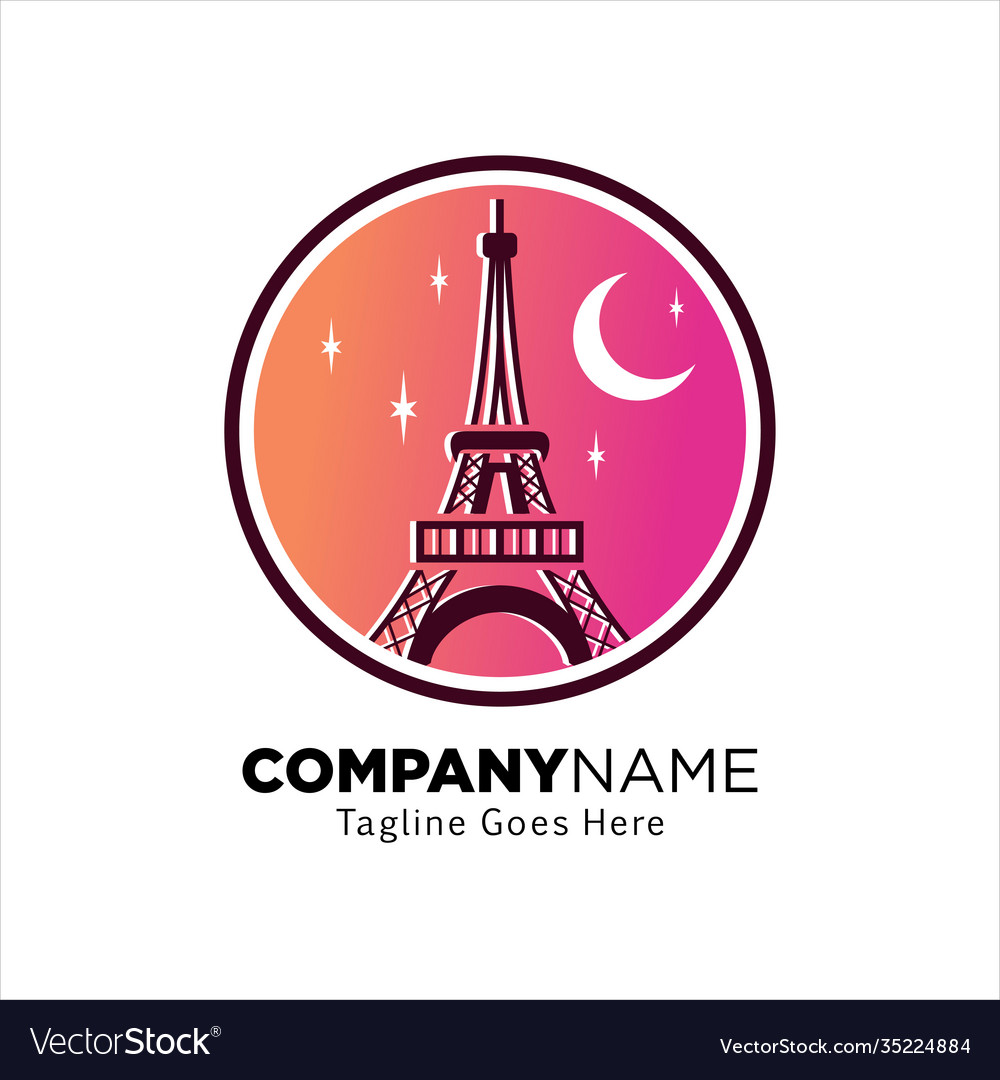 Eiffel tower icon logo trendy Royalty Free Vector Image