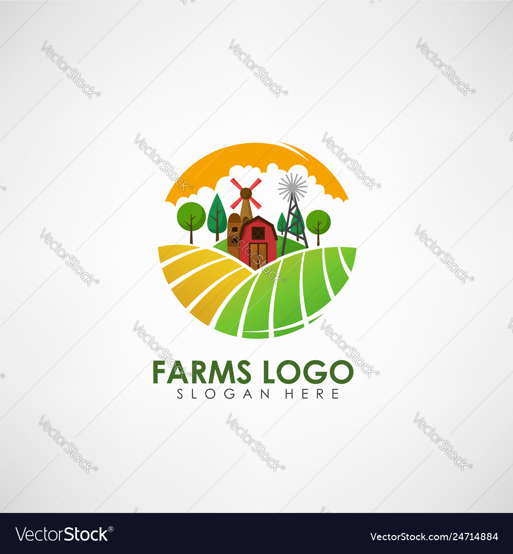 Farm Concept Logo Template Label Royalty Free Vector Image