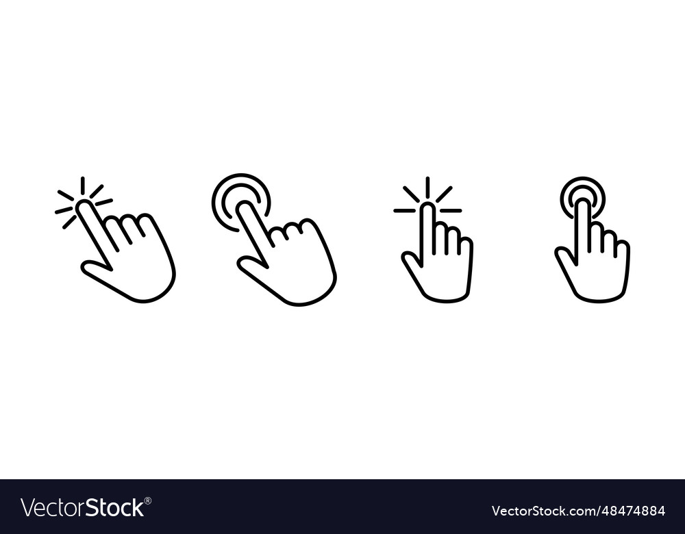 Hand click icon clicking finger pointer