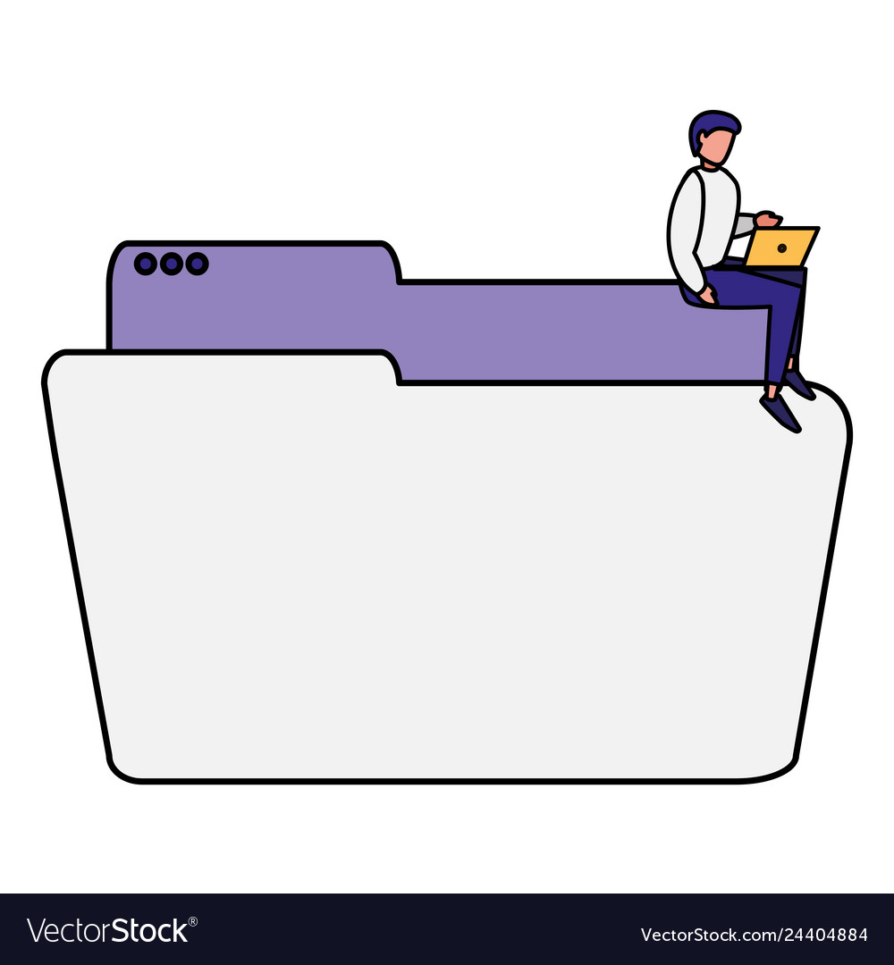 Mann mit Ordnerdokument vector image Mann mit Ordnerdokument