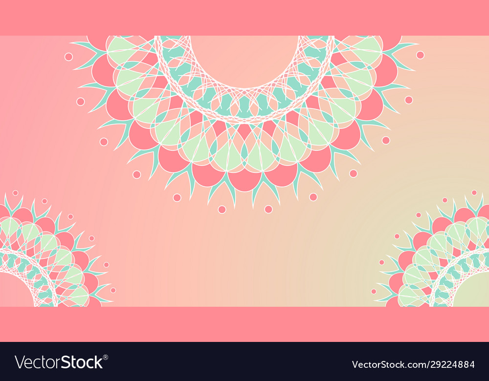 Mandala pattern design on pink background