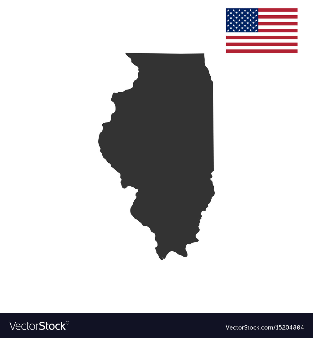 Map of the us state illinois Royalty Free Vector Image