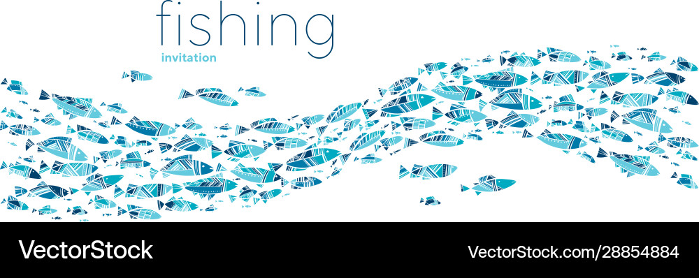 Mediterranean summer fish pattern Royalty Free Vector Image