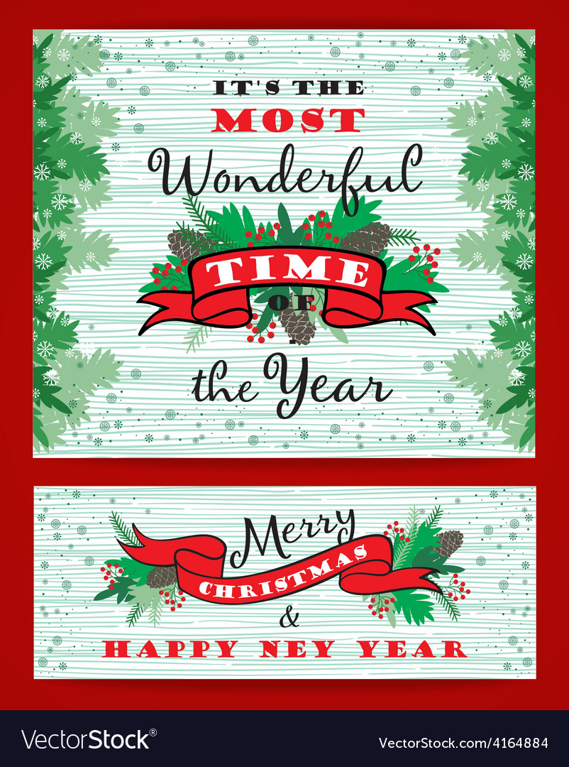 Merry christmas background with typography Vector Image