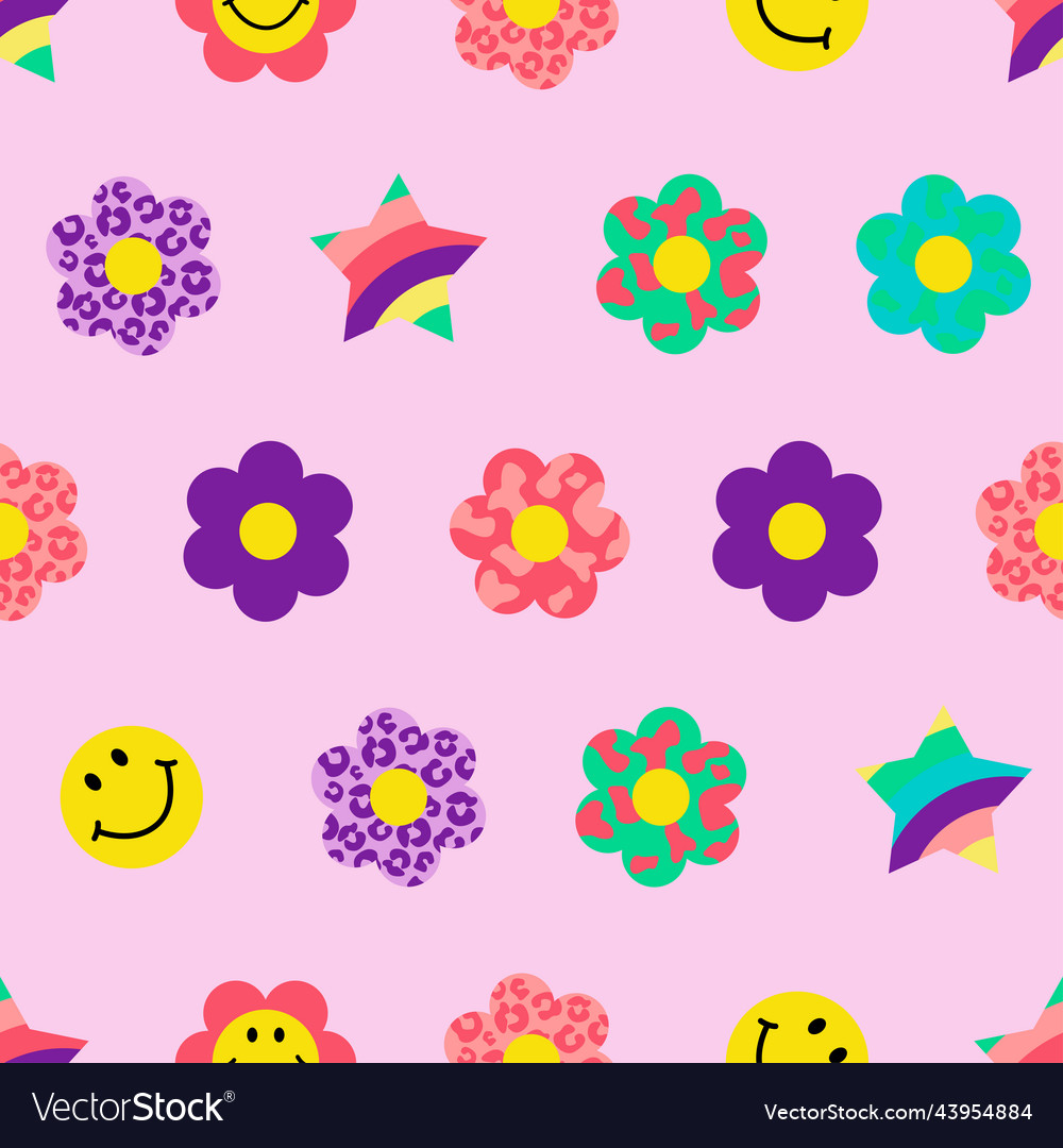 Seamless pattern in y2k style image