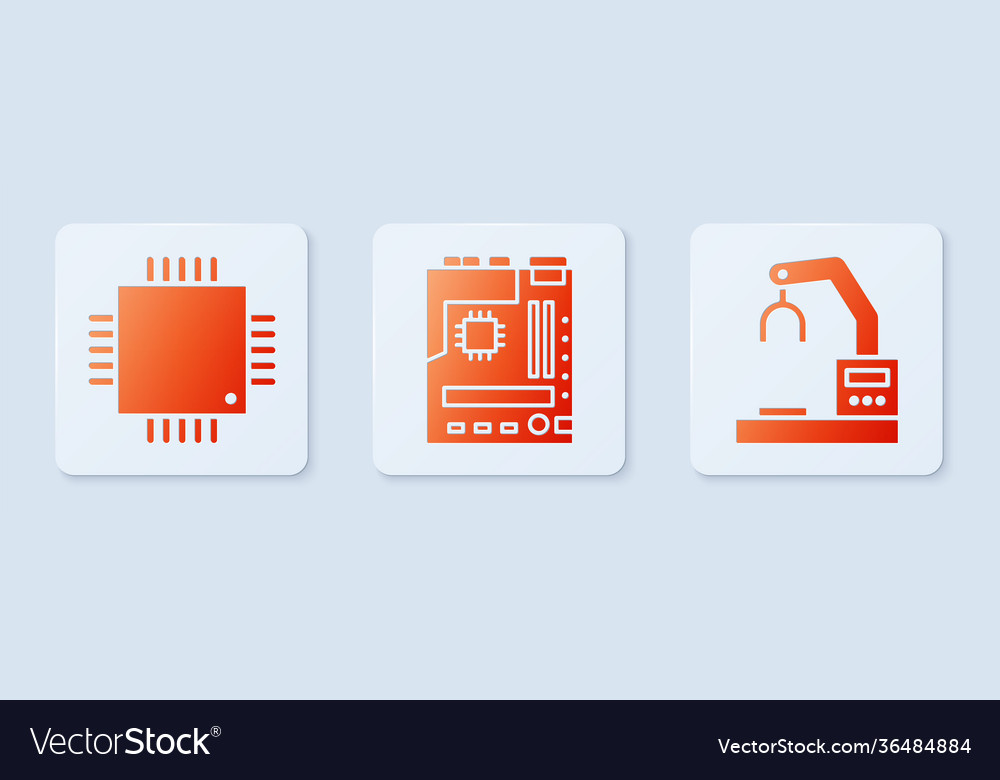Set motherboard processor with microcircuits cpu vector image Set motherboard processor with microcircuits cpu