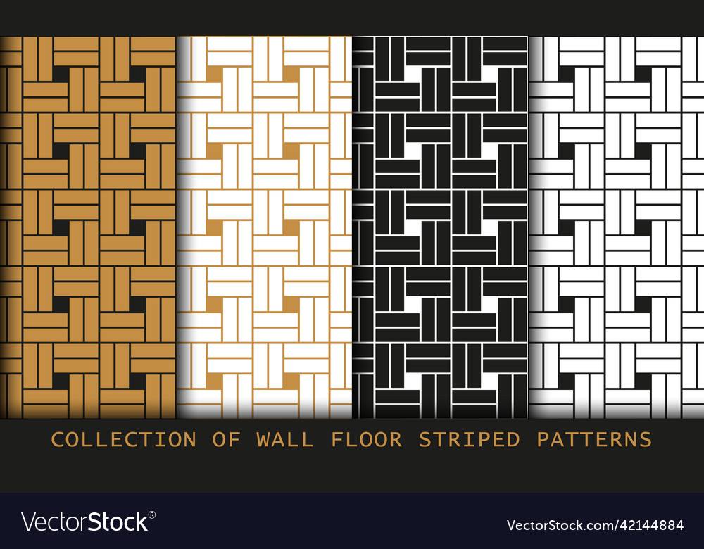 Set of tiled seamless patterns collection vector image Set of tiled seamless patterns collection