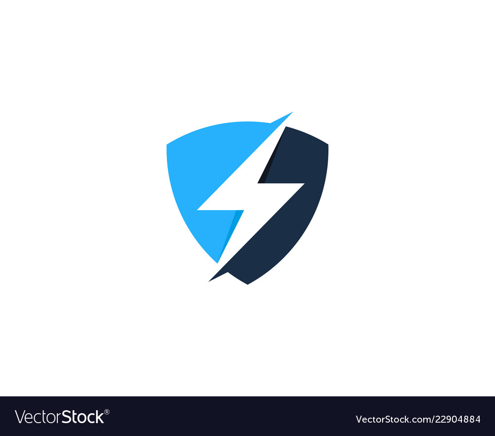 Shield power logo icon design