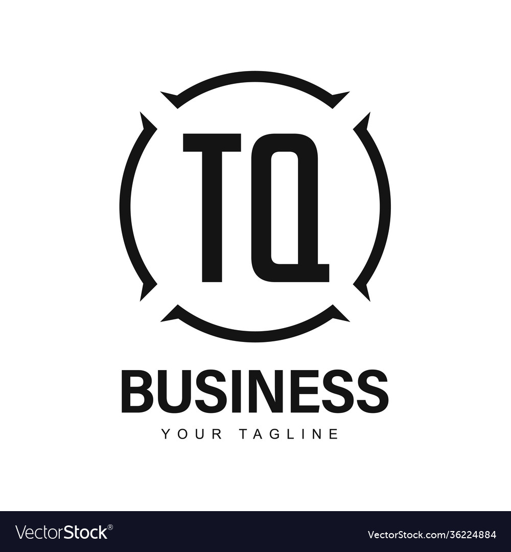 Tq initial a logo design with abstract style vector image Tq initial a logo design with abstract style