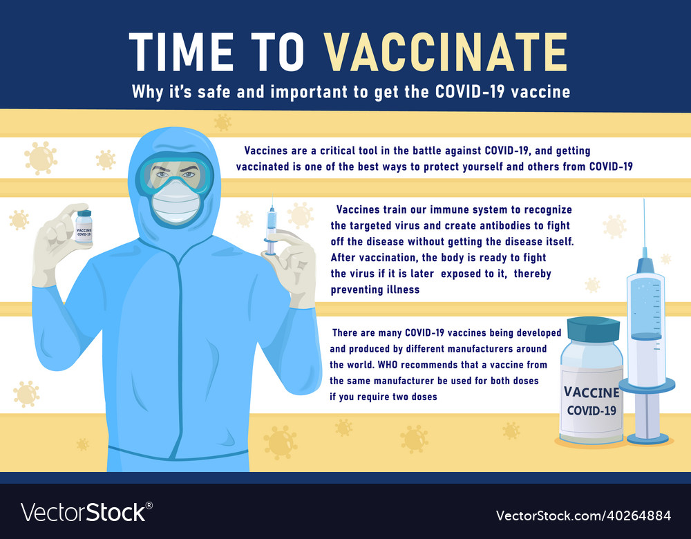 Vaccination concept poster with doctor and vaccine