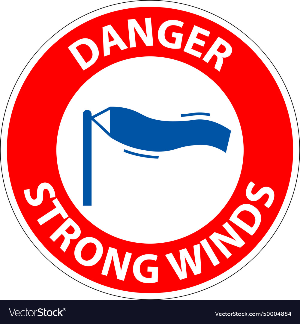 Water safety sign danger - strong winds Royalty Free Vector