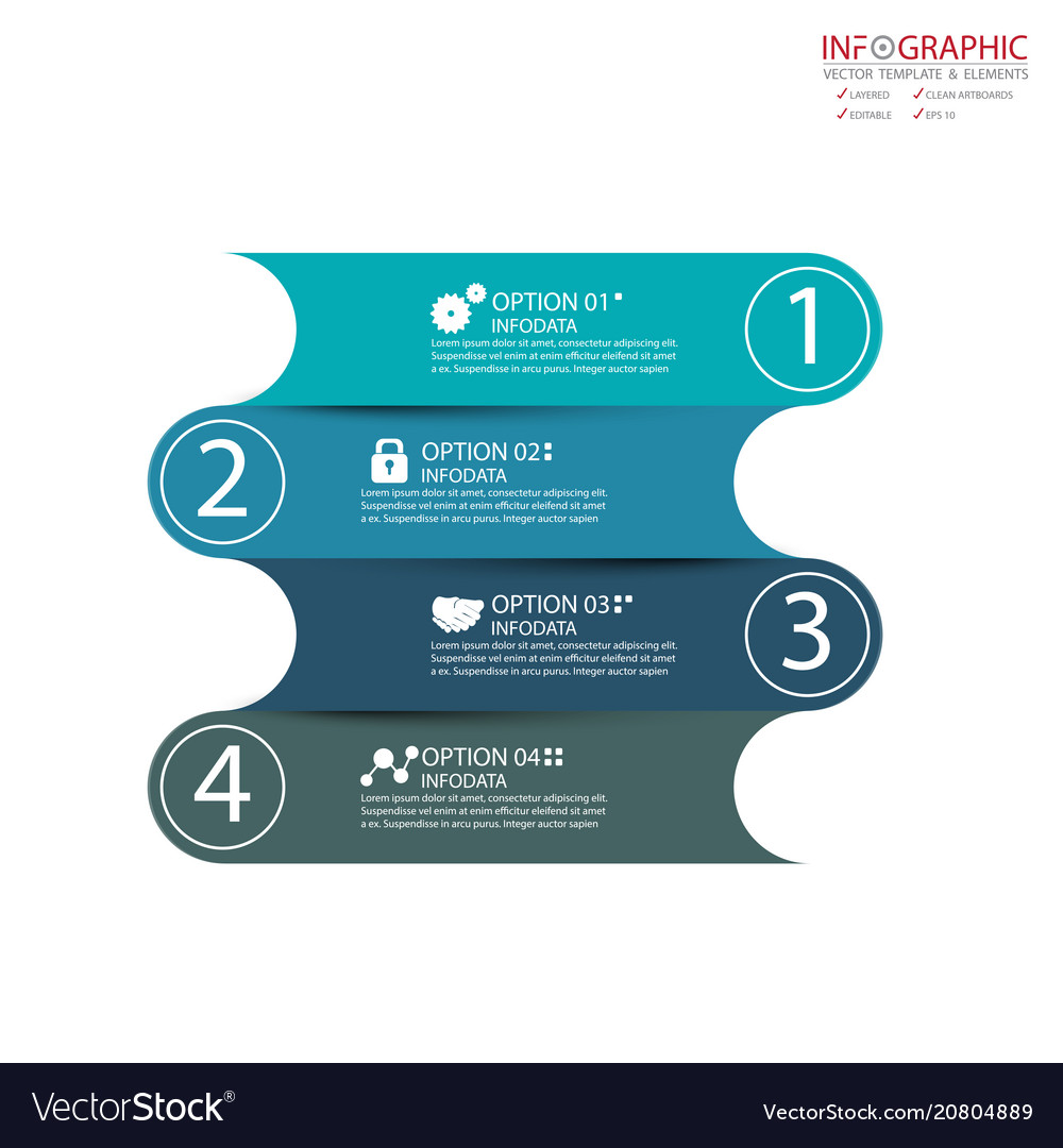 Abstract element infographics 4 option design vector image Abstract element infographics 4 option design