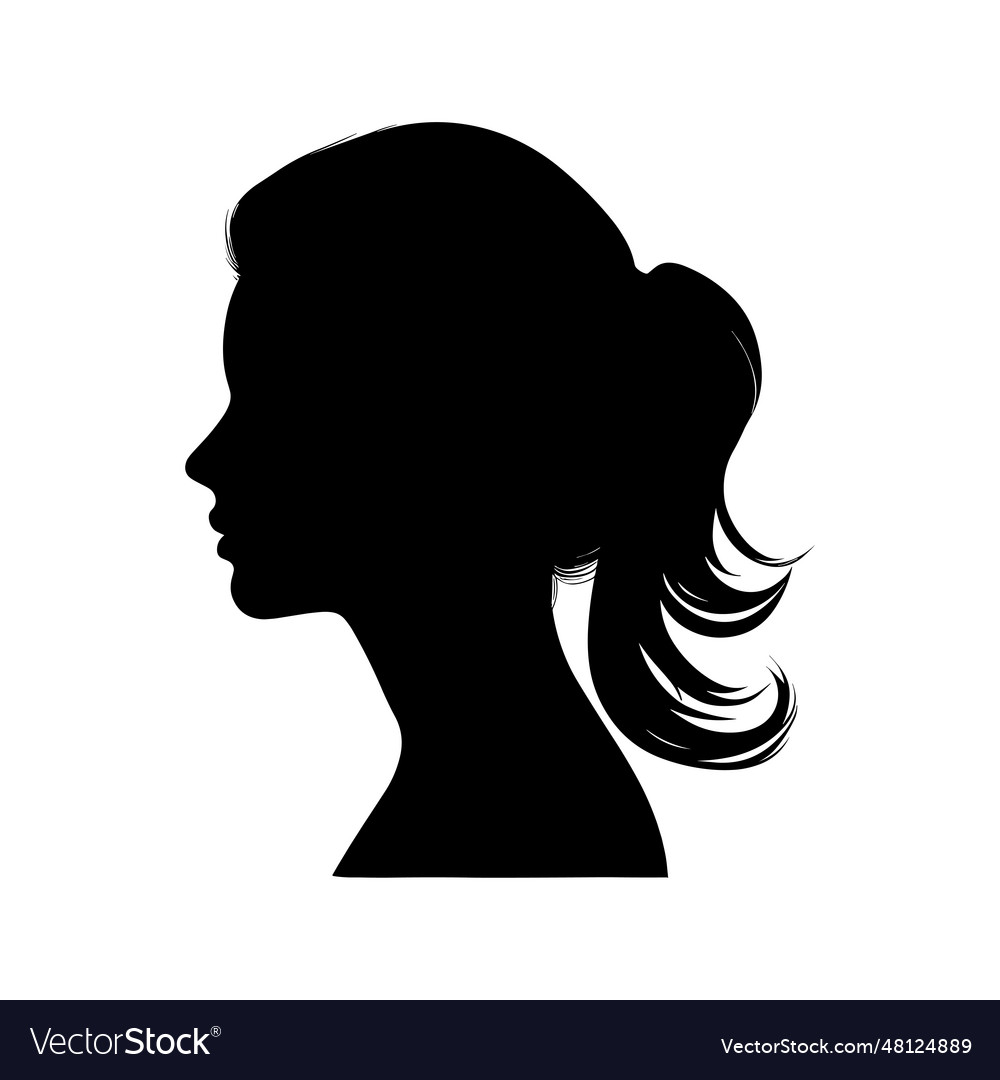 Beautiful Girl Silhouette Royalty Free Vector Image