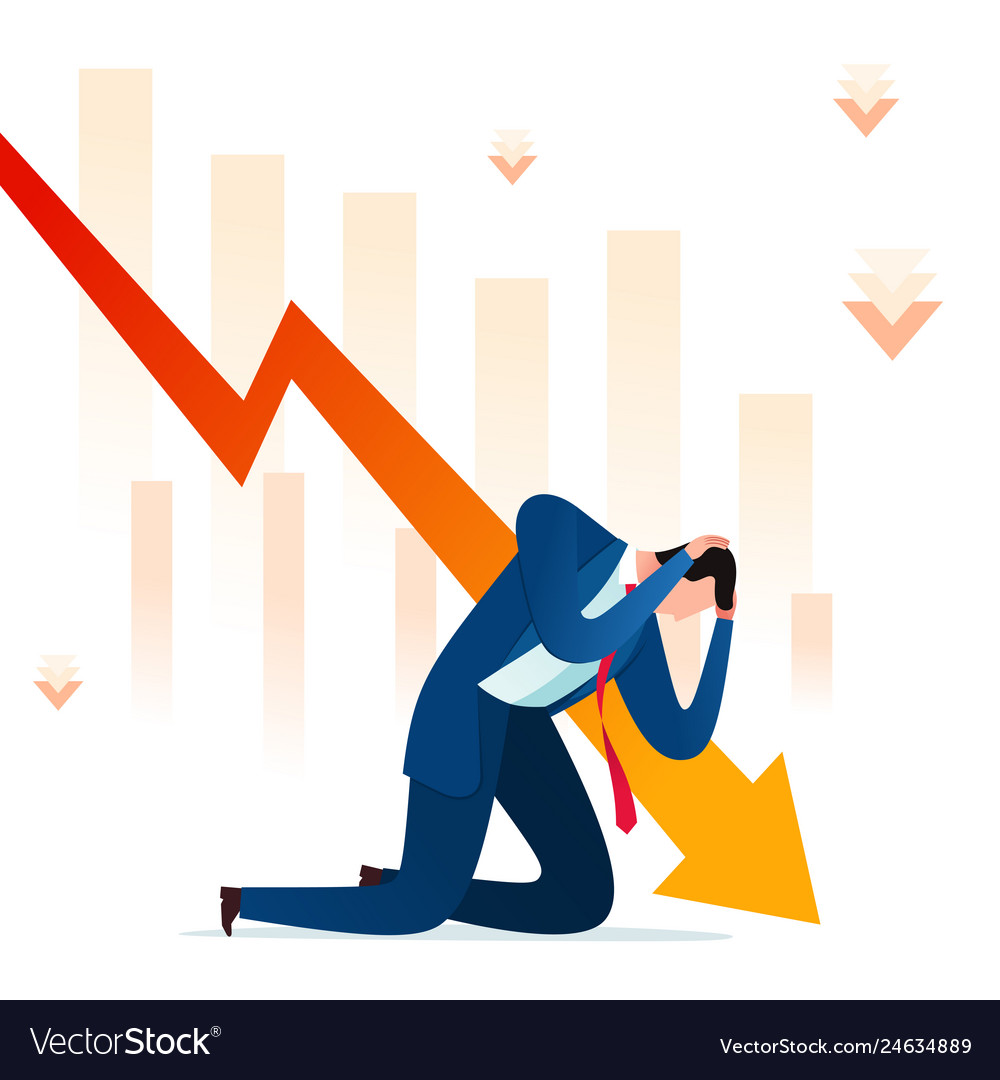 Business failure stress vector image. 