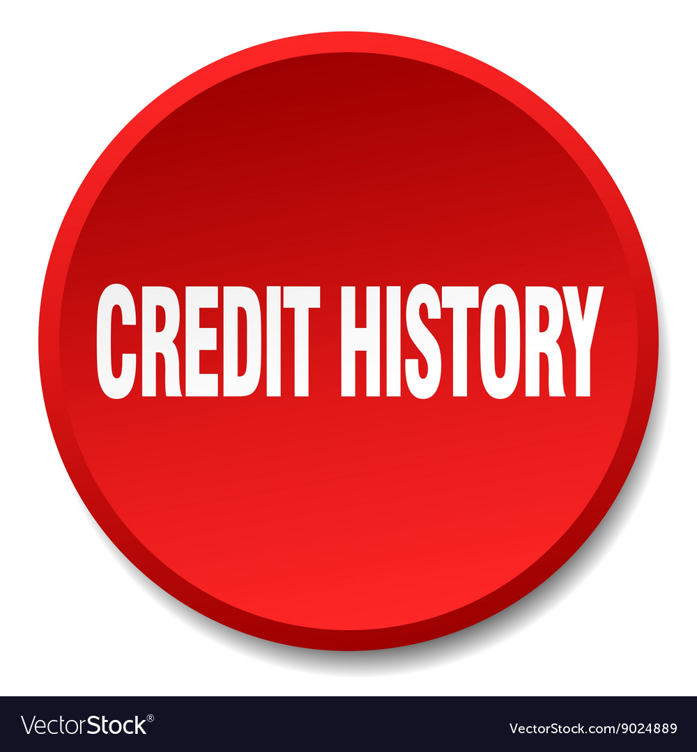 Credit history red round flat isolated push button