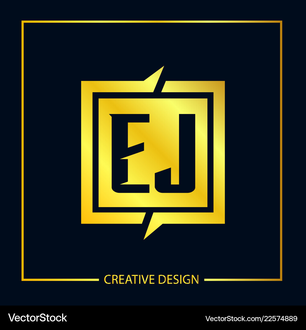Initial ej letter logo template design Royalty Free Vector