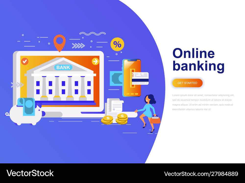 Online Banking Modern Flat Concept Royalty Free Vector Image