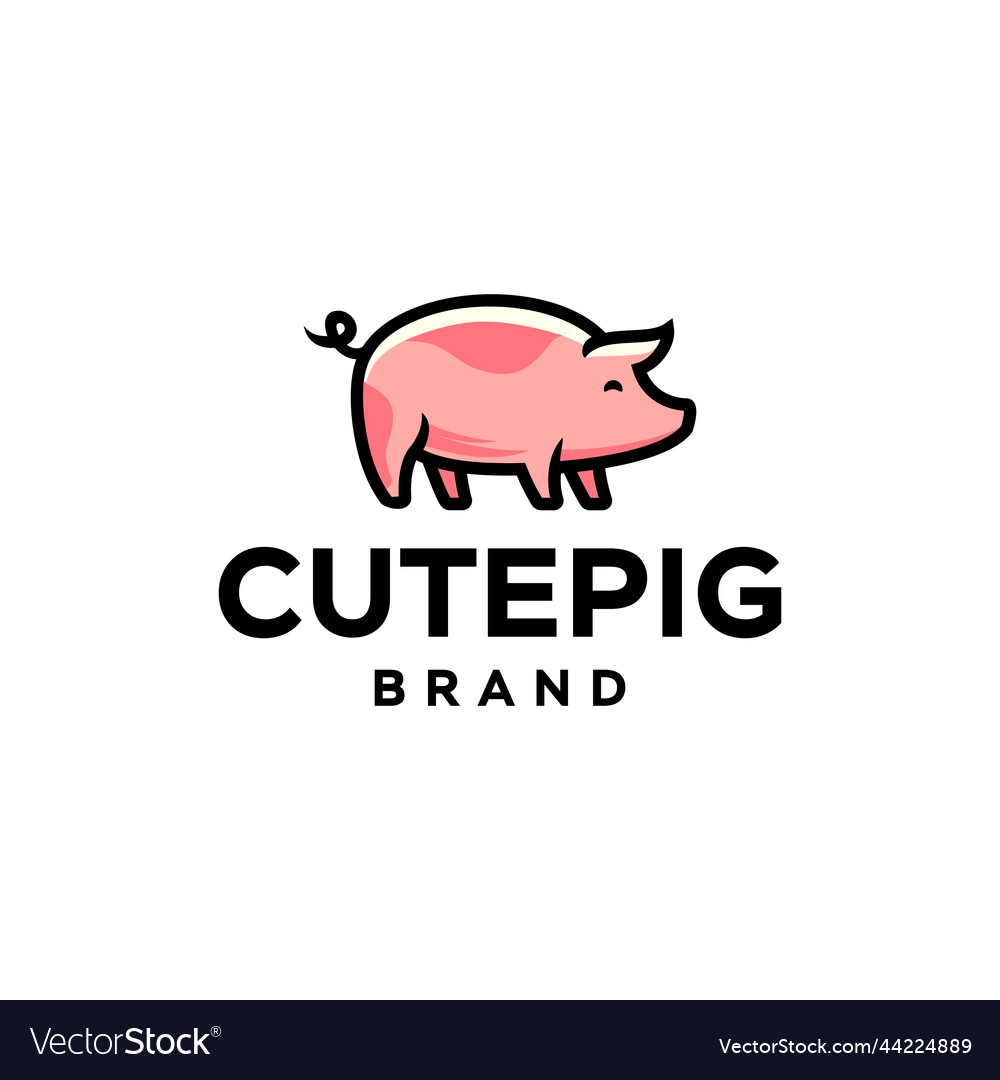 Pig piglet logo mascot and icon or cartoon vector image Pig piglet logo mascot and icon or cartoon