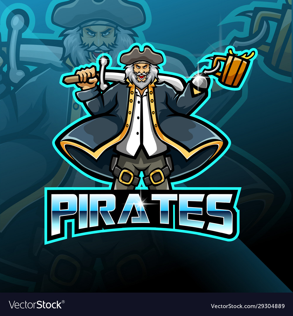 Premium Vector  Pirate esport mascot logo design