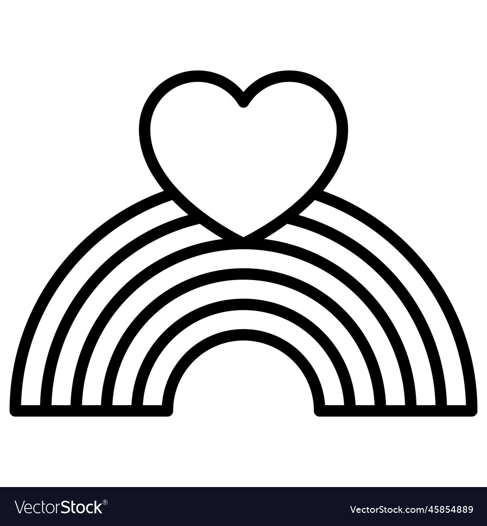 Rainbow icon love and heart Royalty Free Vector Image