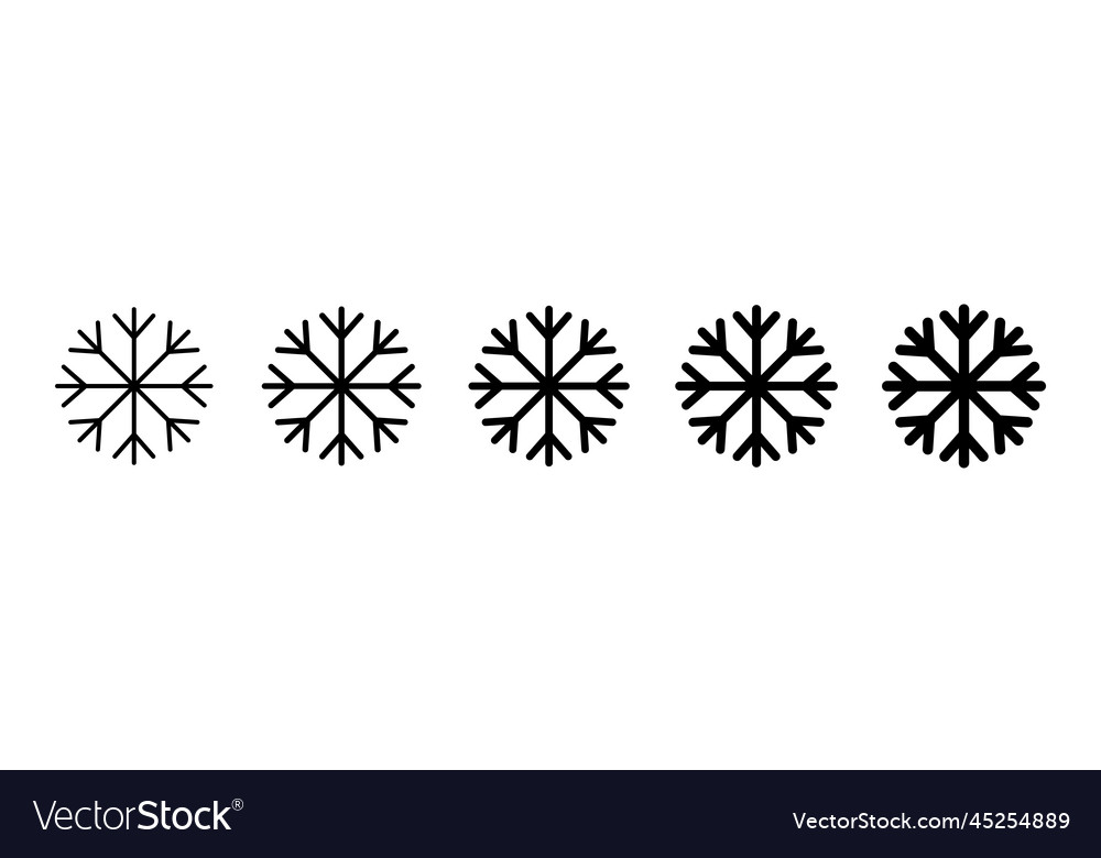 Snowflake icon set with different sizes