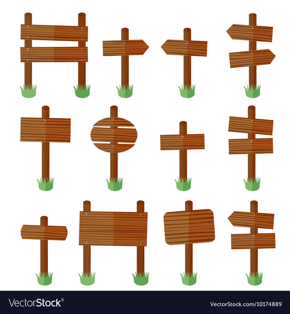 Wooden signs set Royalty Free Vector Image - VectorStock