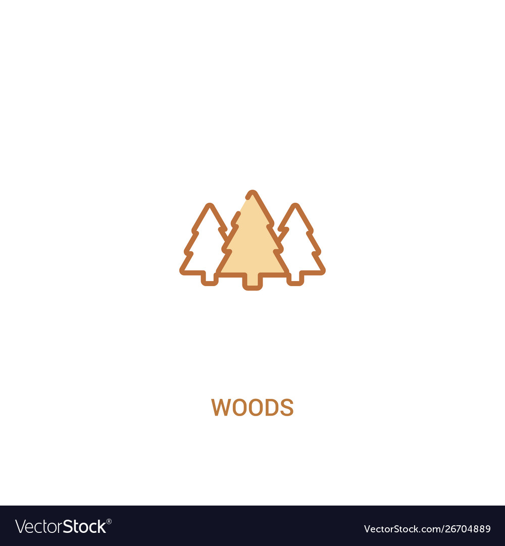Woods concept 2 colored icon simple line element