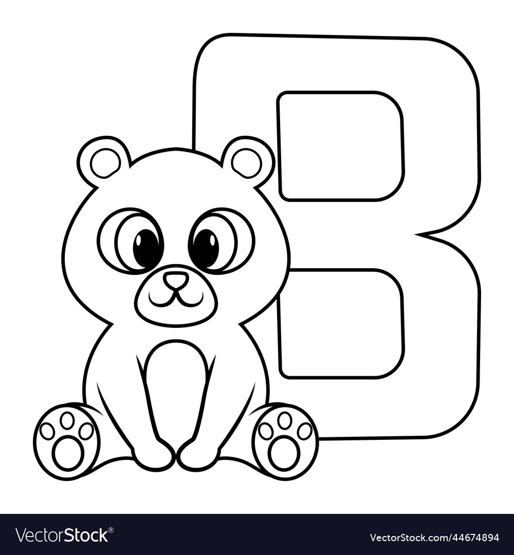 B letter for bear Royalty Free Vector Image - VectorStock