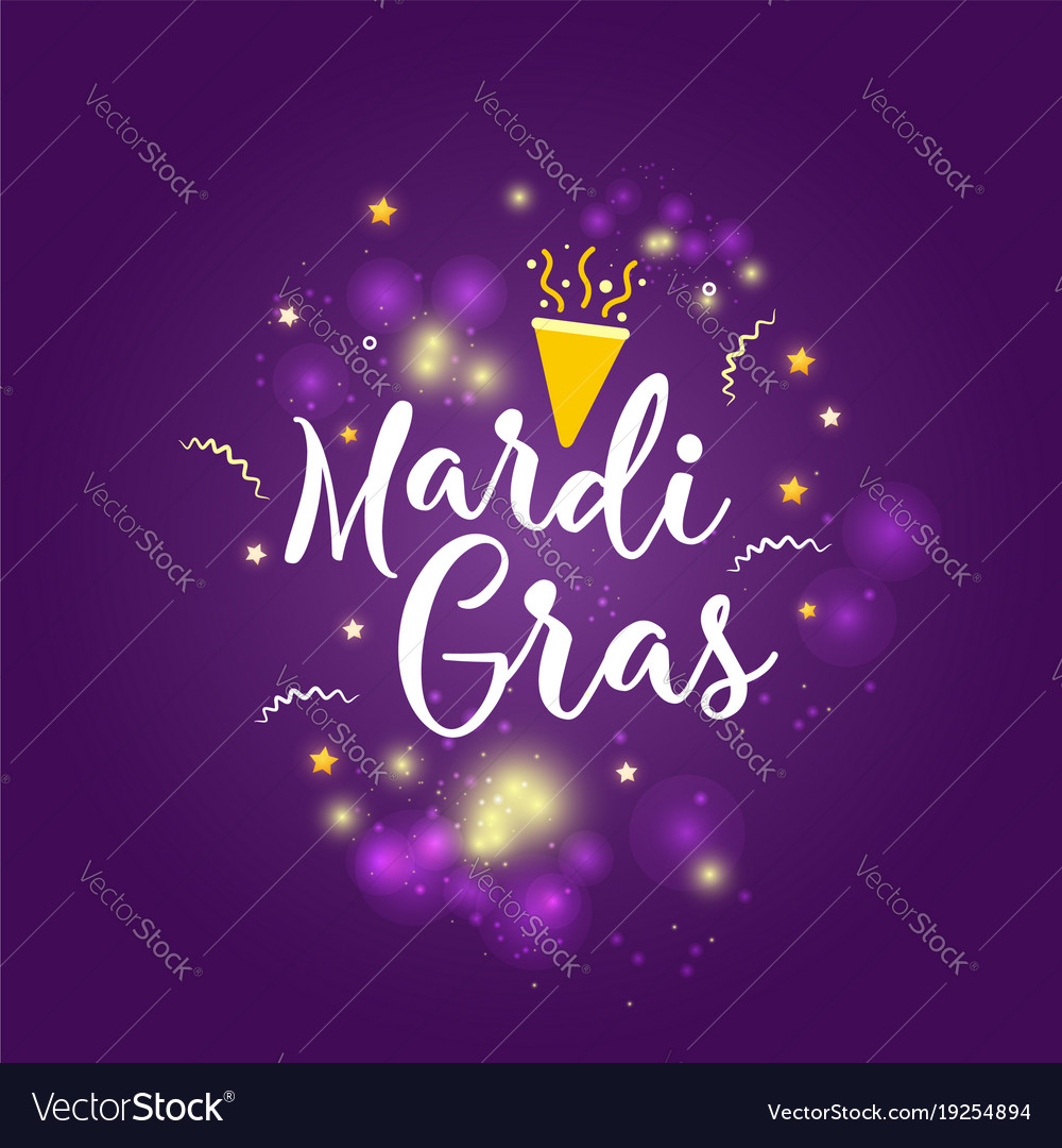 Carnival mardi gras greeting card with typography