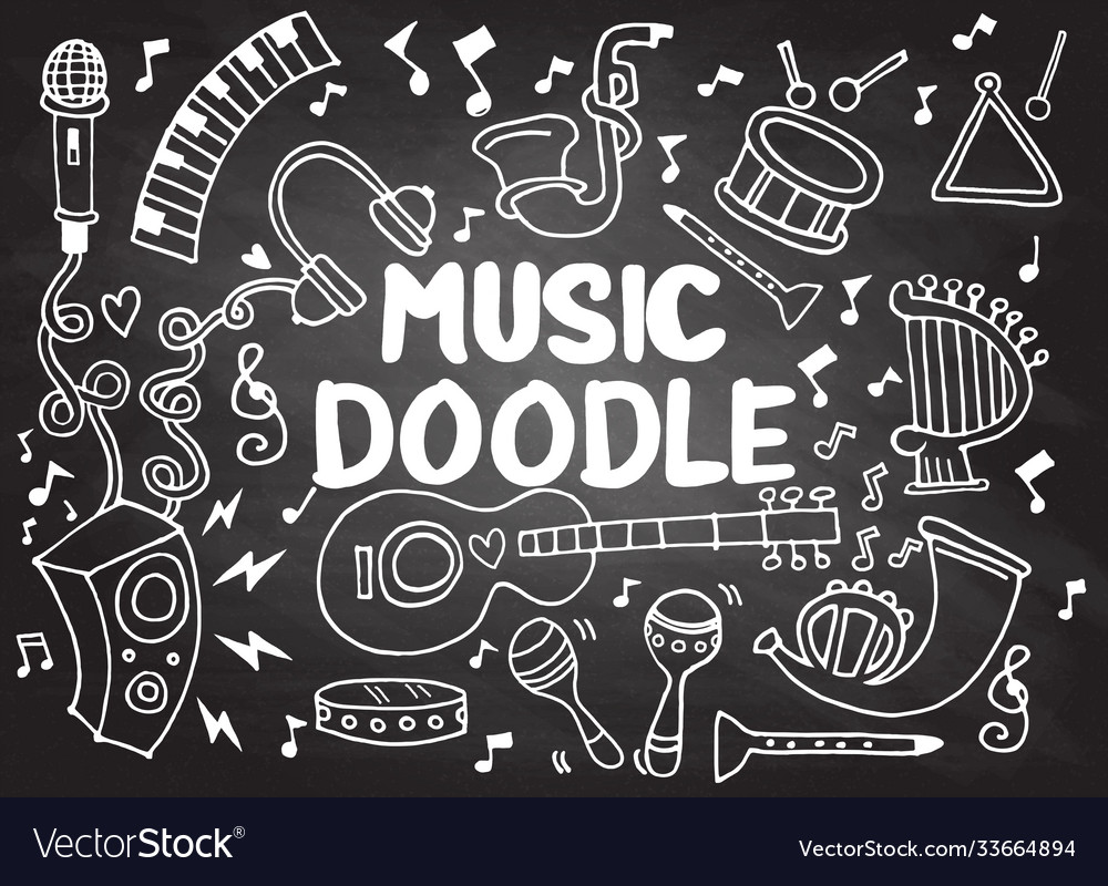 Collection music instruments in circle hand Vector Image