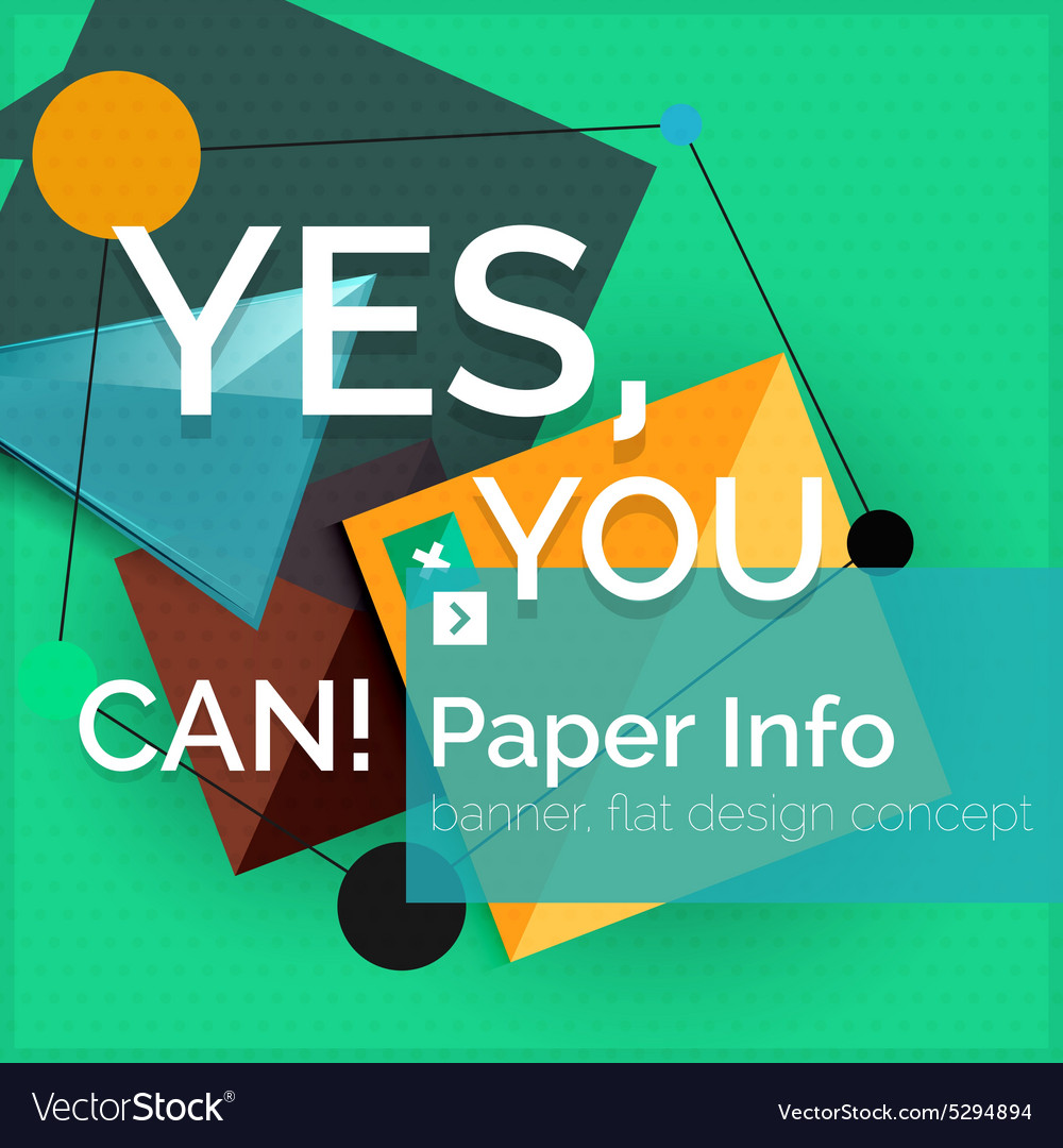 Flat design square banner with slogan
