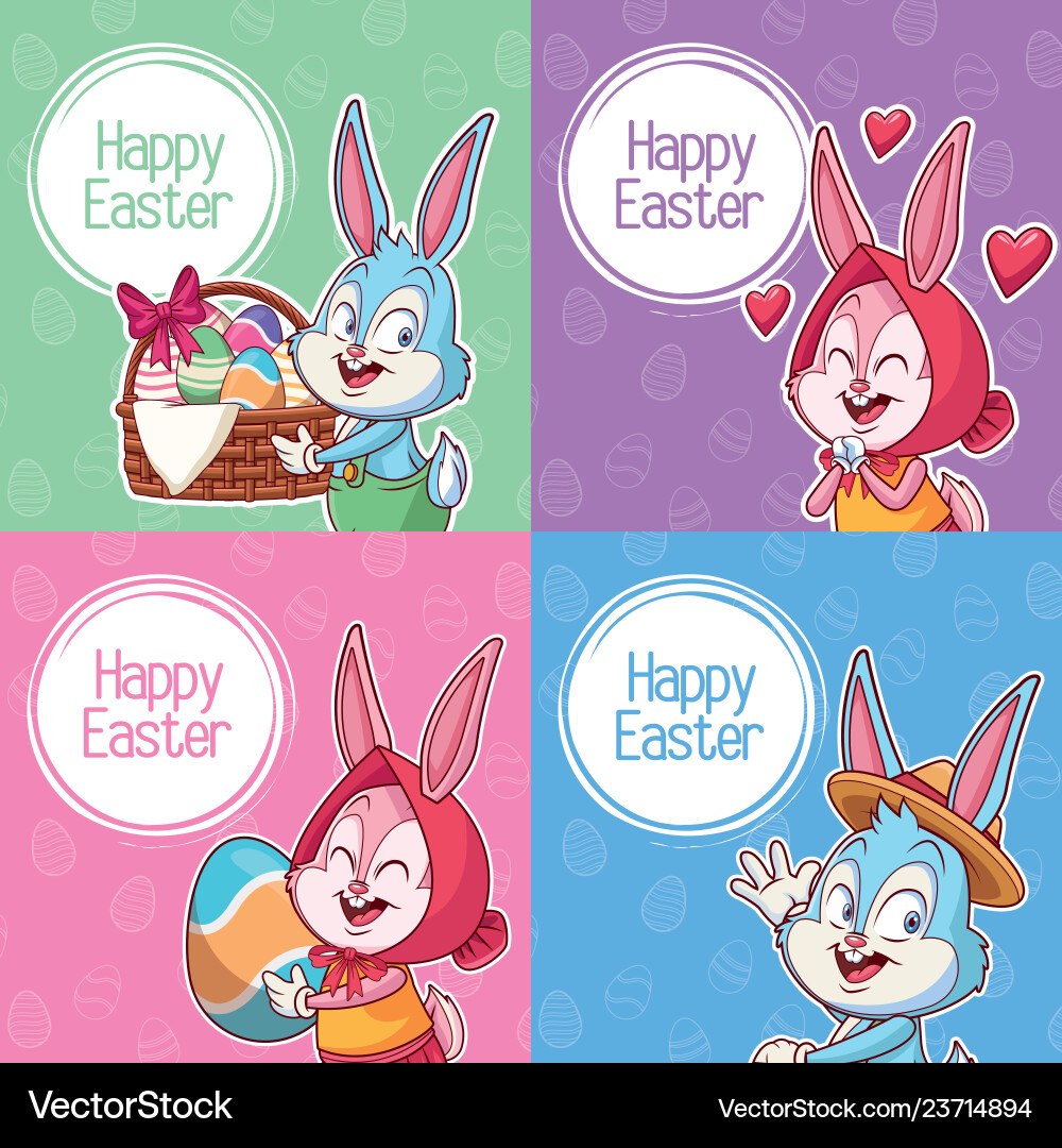 Happy easter poster Royalty Free Vector Image - VectorStock