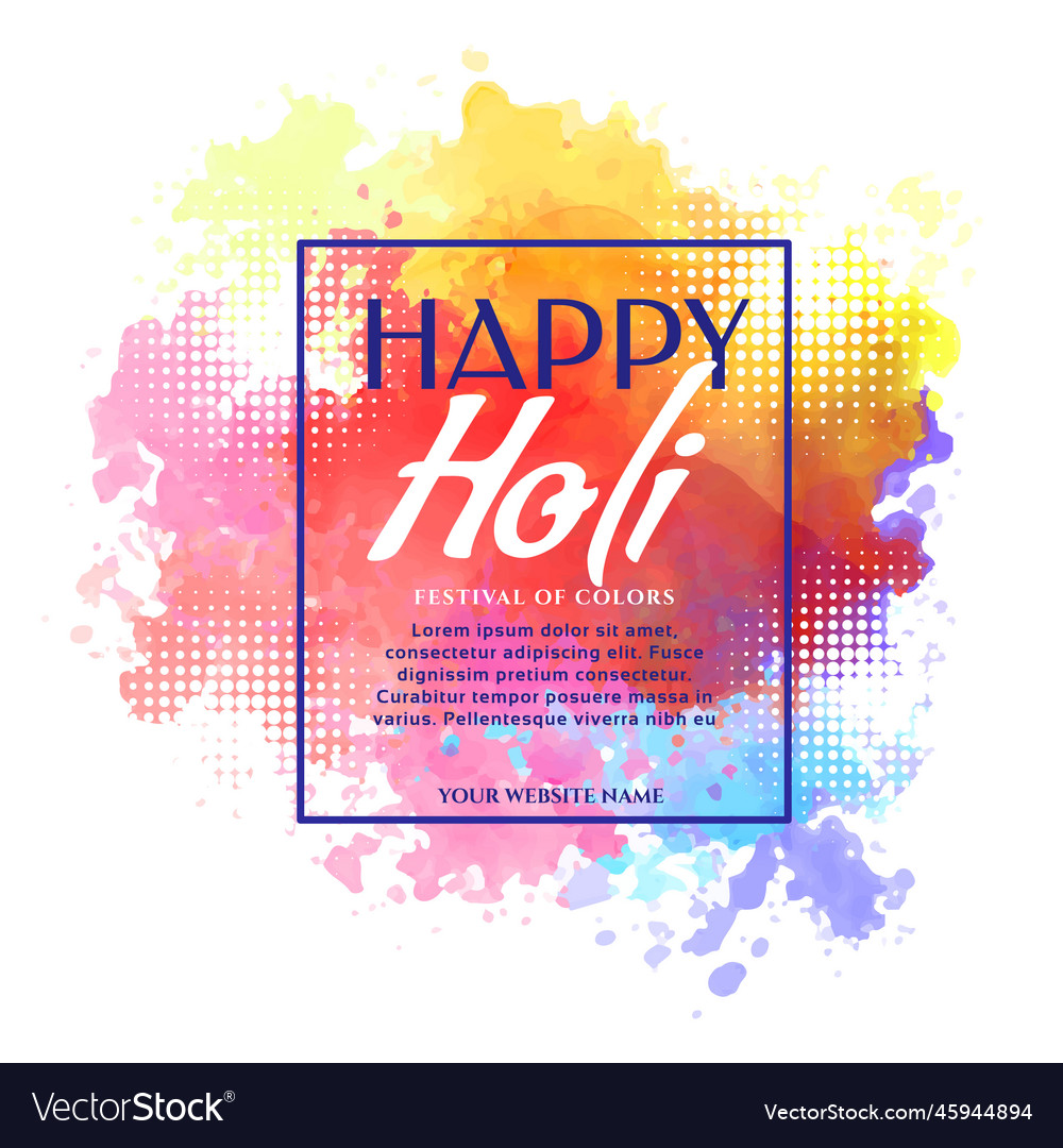 Happy holi banner design invitation template Vector Image