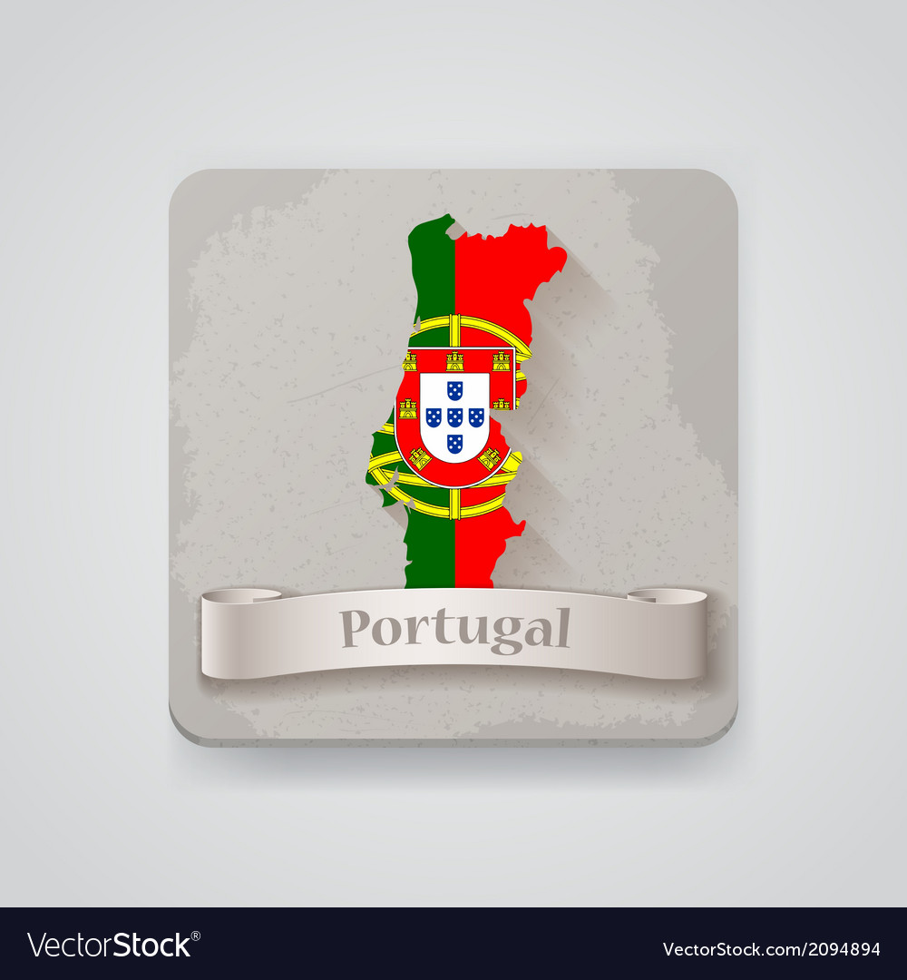 Map of portugal Royalty Free Vector Image - VectorStock