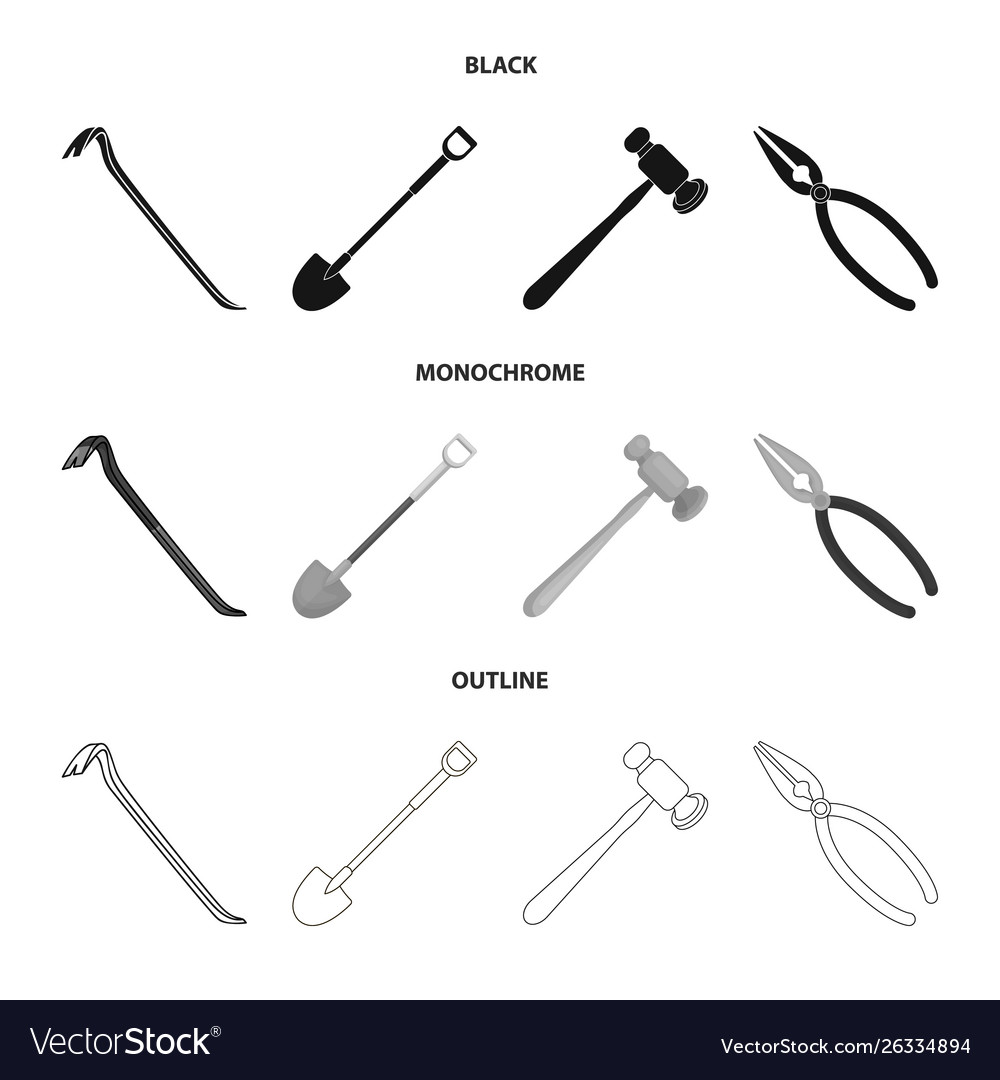 Isolated object tool and construction icon set