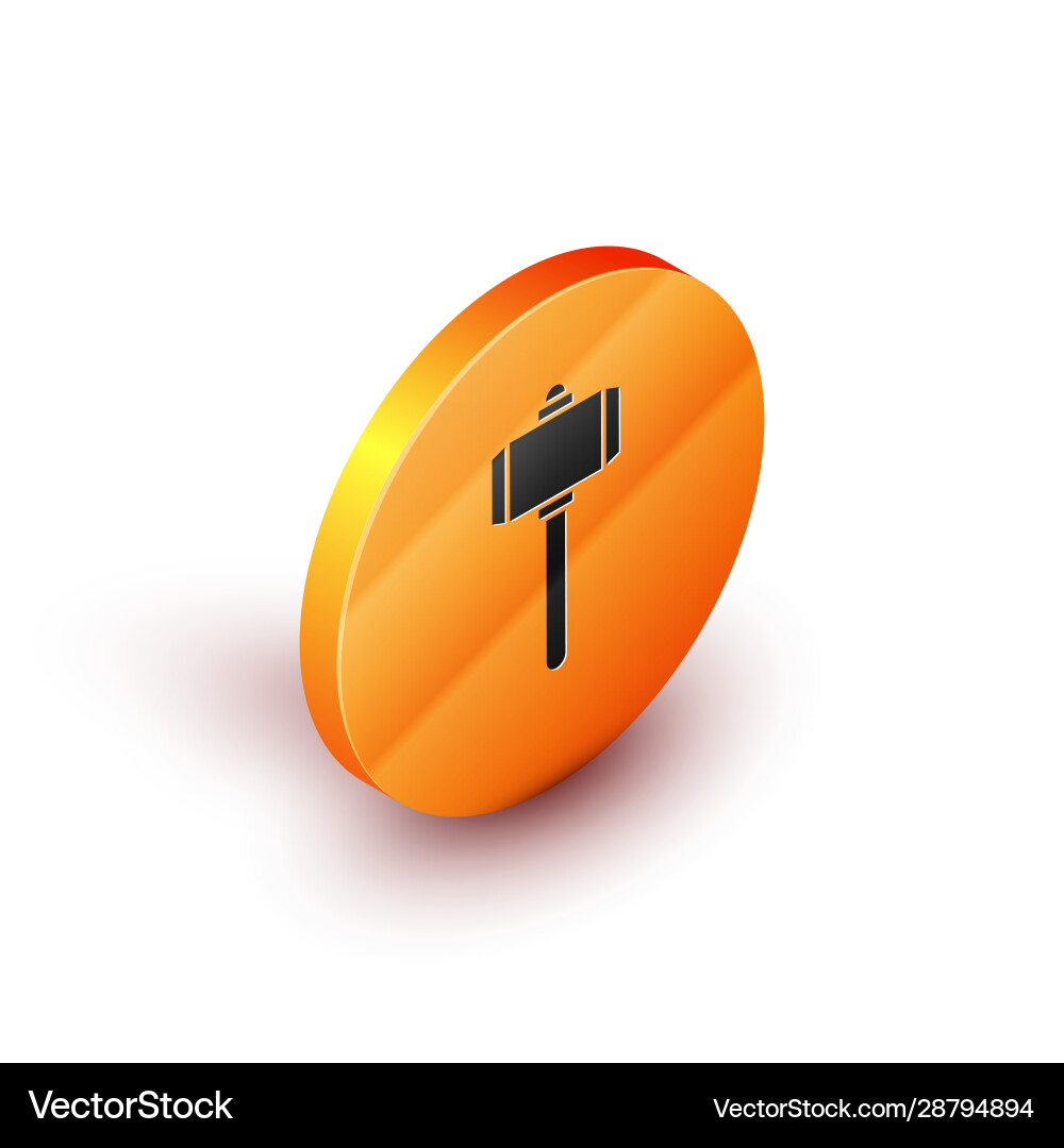 Isometric battle hammer icon isolated on white Vector Image