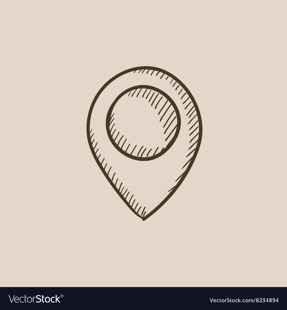 Map pointer sketch icon