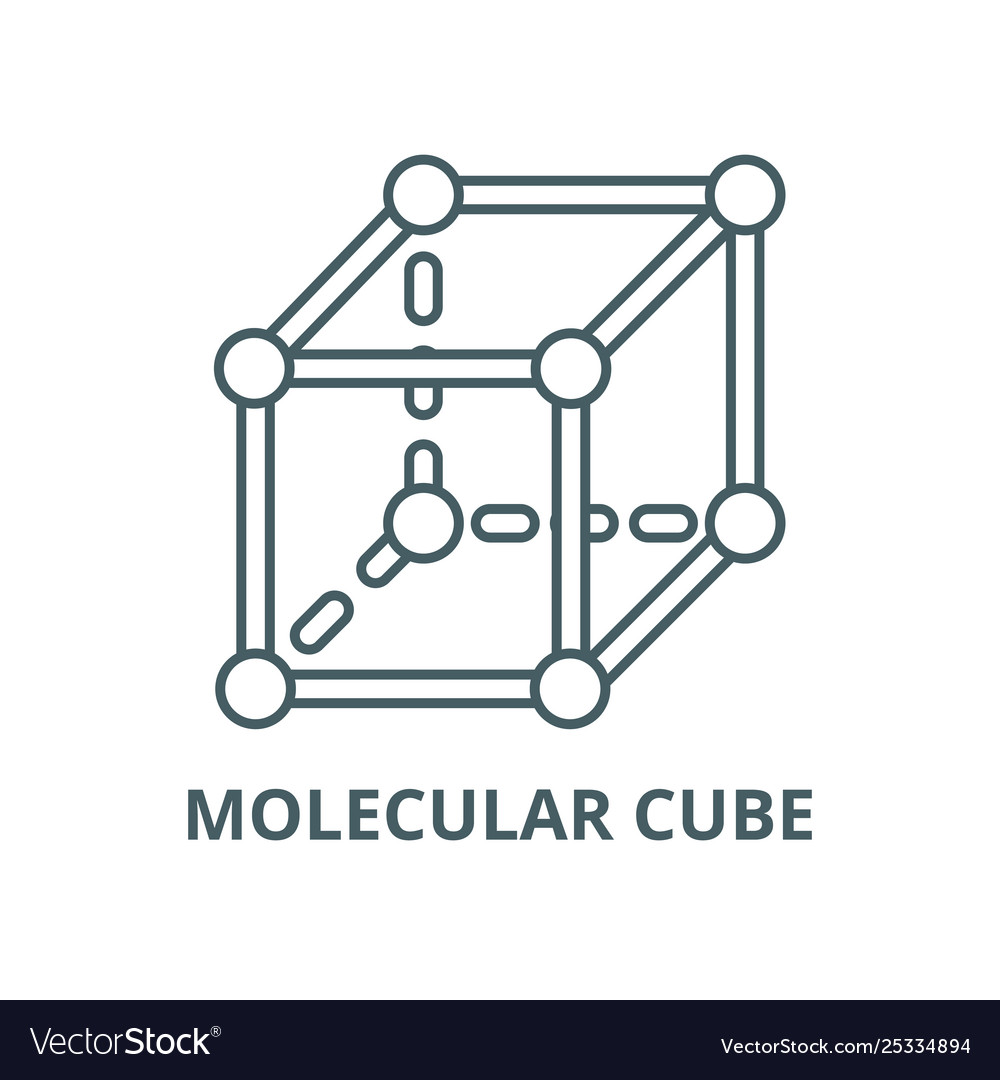Molecular cube line icon linear concept vector image Molecular cube line icon linear concept