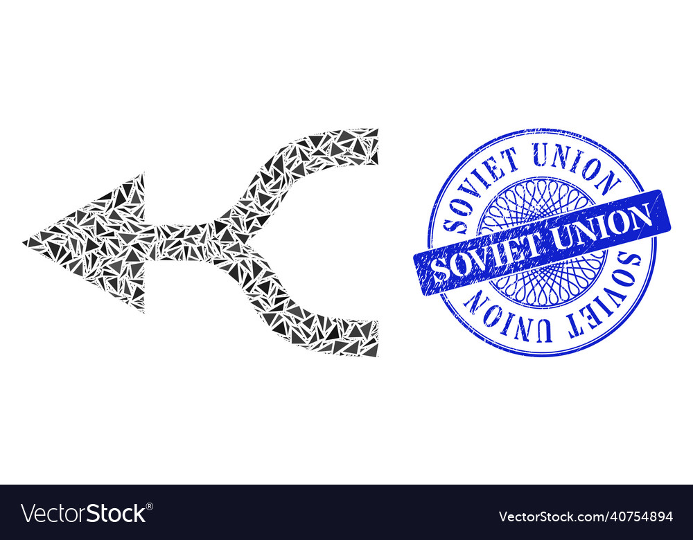 Rubber soviet union badge and triangle combine vector image Rubber soviet union badge and triangle combine